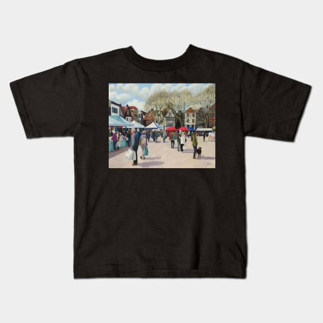 Market Day, Salisbury Kids T-Shirt by richardpaul